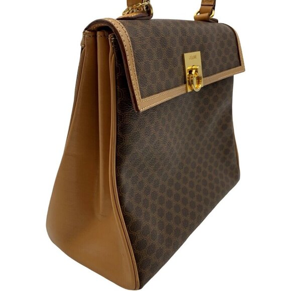 Authentic CELINE Kelly Macadam Hand Bag M13 Brown PVC #36634763 - Picture 5 of 12